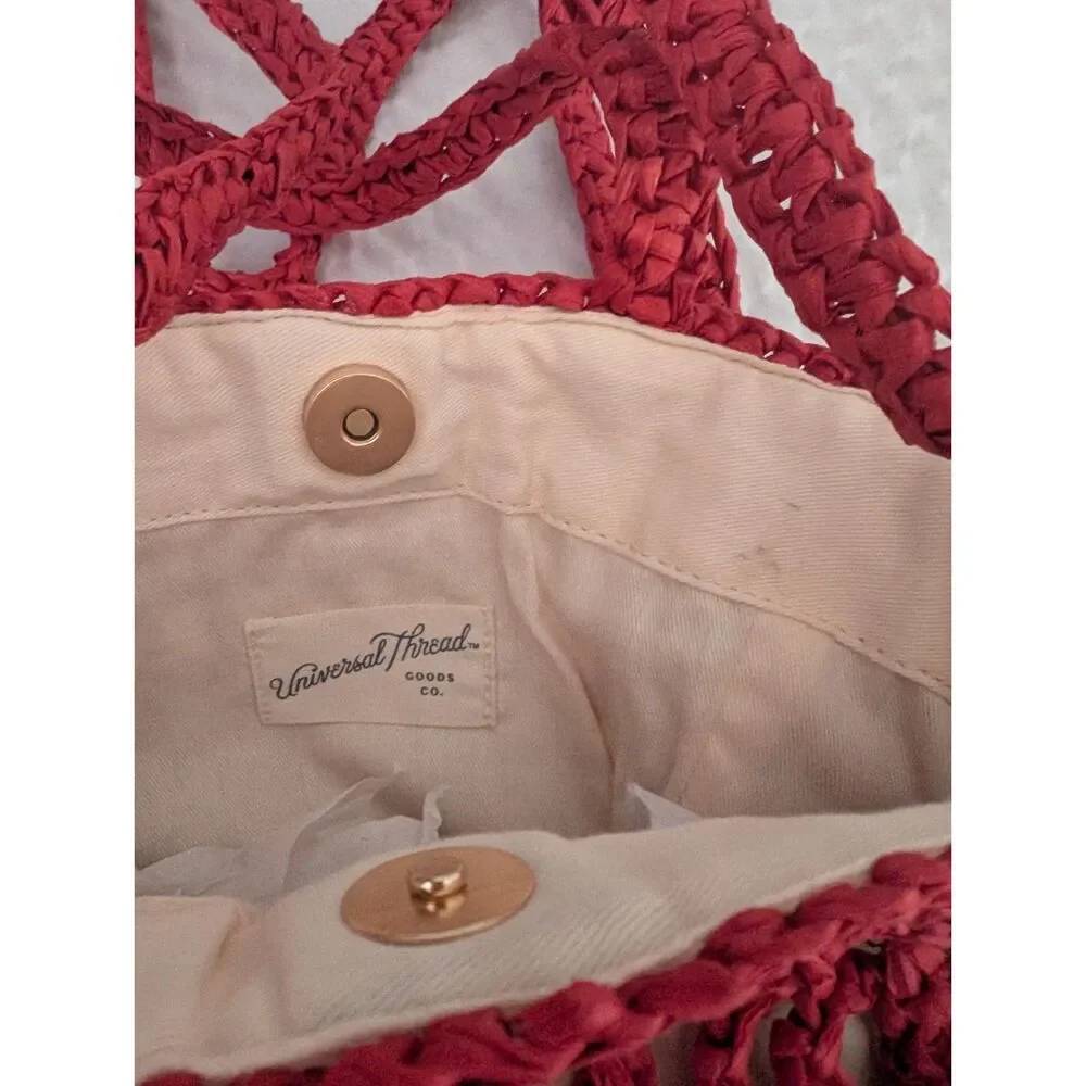 Universal Thread Red Crochet Crossbody Bag NWT